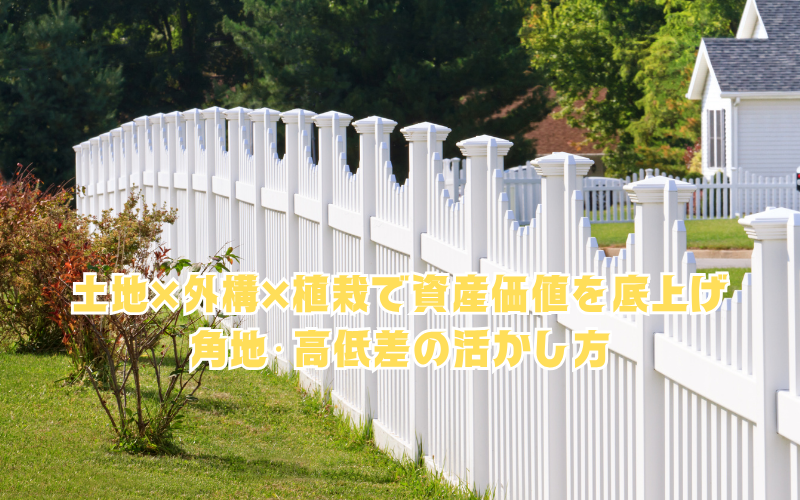 土地×外構×植栽で資産価値を底上げ:角地・高低差の活かし方